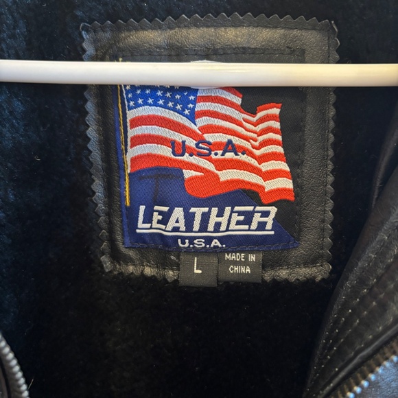 St. Louis Cardinal U.S.A. Leather Jacket Men's Size Large Removable Fleece VTG - Picture 4 of 10